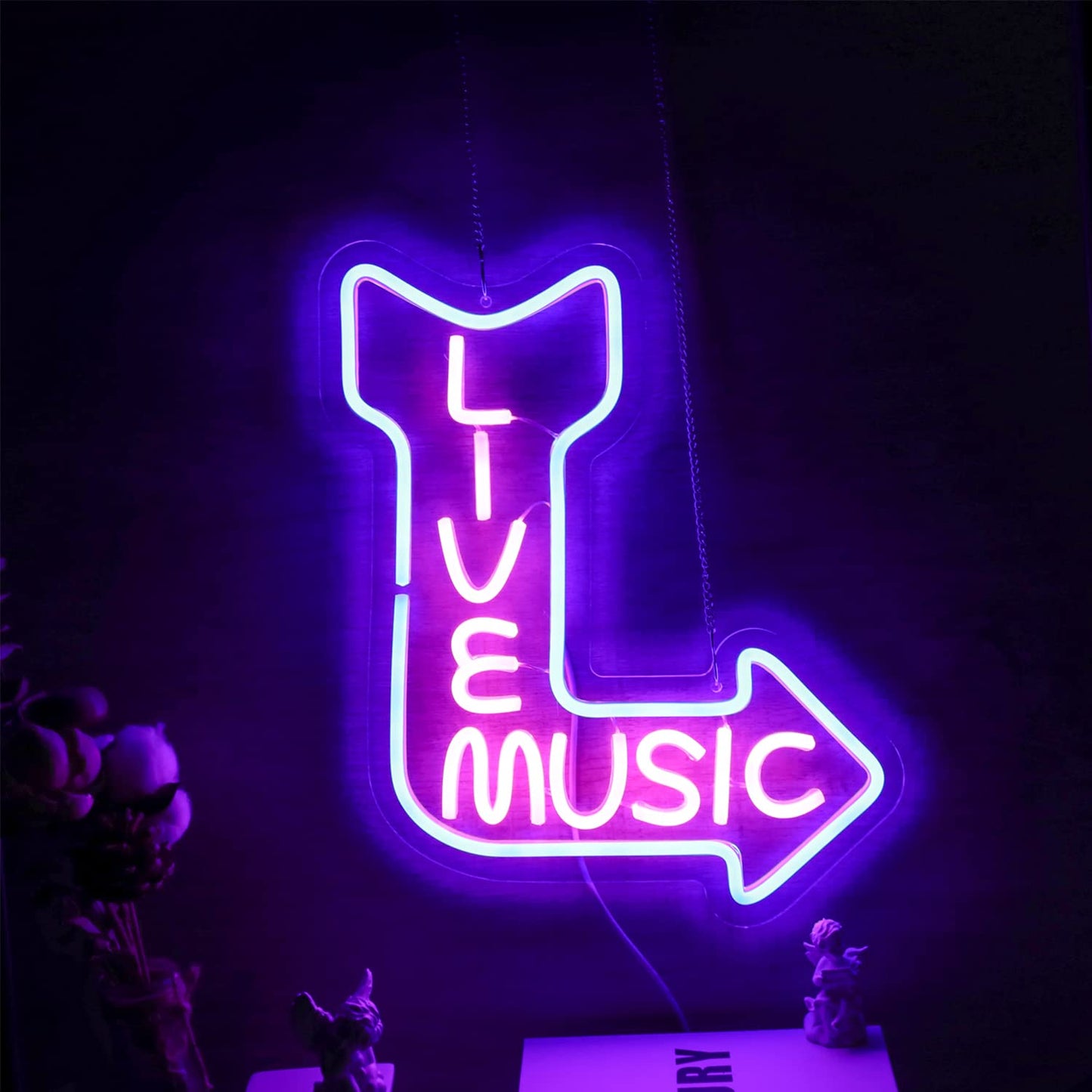 Live Music Arrow Neon Sign Music Lover Decor