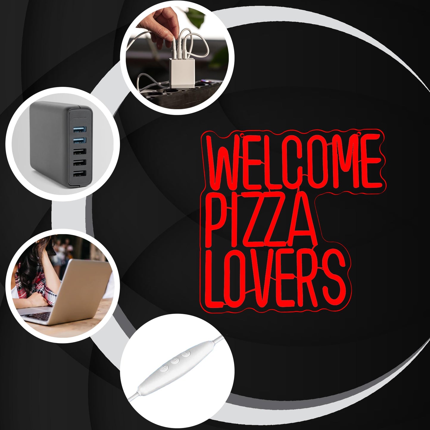 Welcome Pizza Lovers Neon Sign Food Restaurant LED Neon Sign