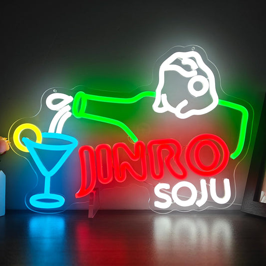 Jinro Soju Neon Sign Korean Jinro Frog Bar Neon Light