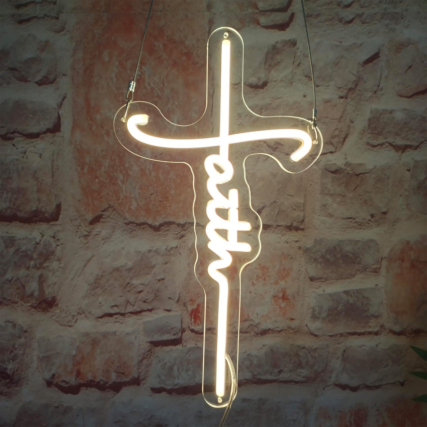 Cross Neon Sign for Wall Decor Cross Faith Christian Neon Sign