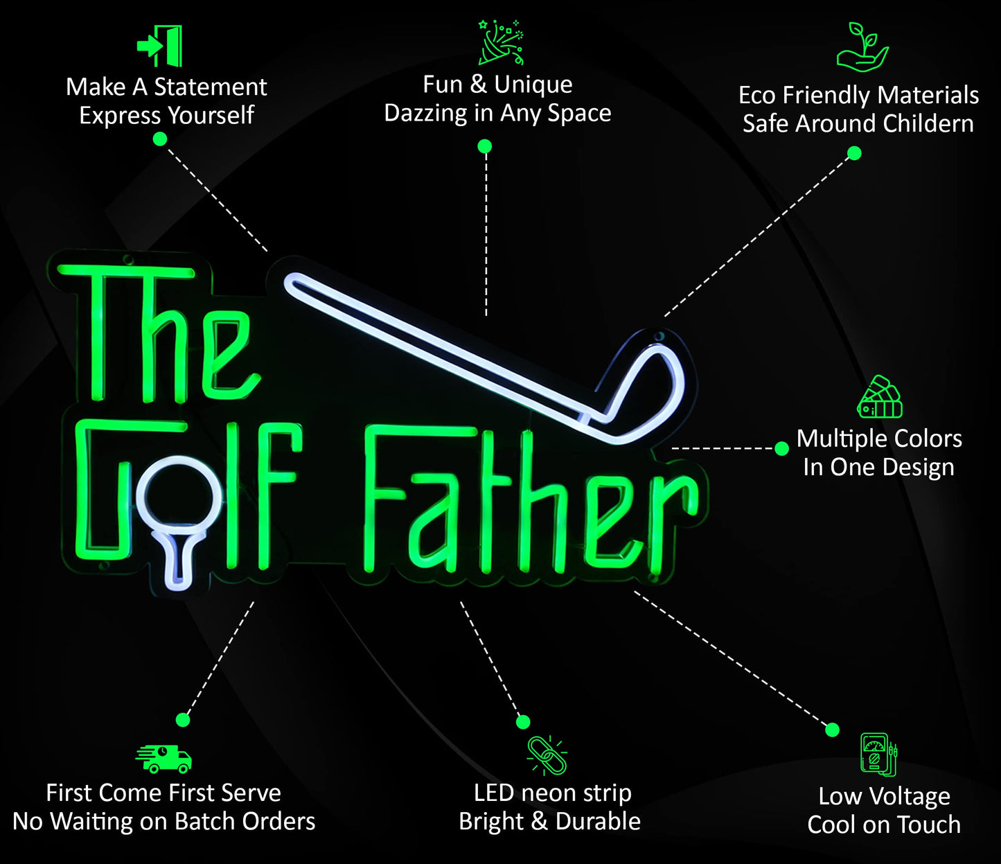 The Golf Father LED Neon Sign Golf Lover Neon Sign