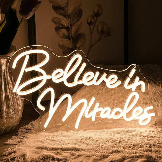 Believe In Miracles Neon Sign Christian Neon Sign Church Neon Sign