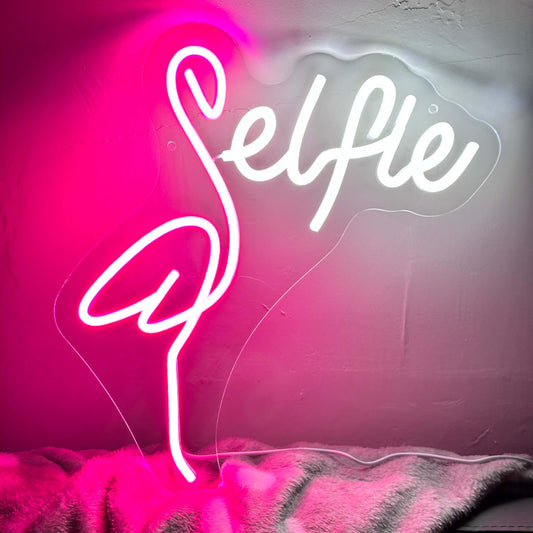Flamingo Selfie Neon Sign