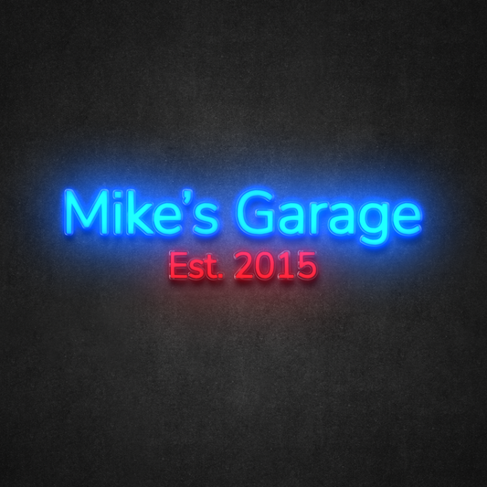 Personalized LED Neon Garage Sign w/ Est. Date