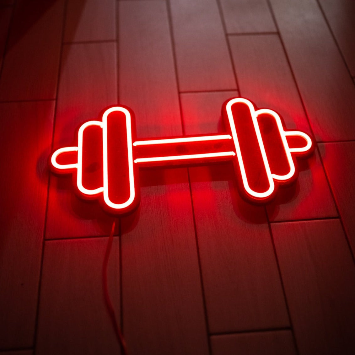 Dumbbell Barbell Gym LED Neon Wall Sign