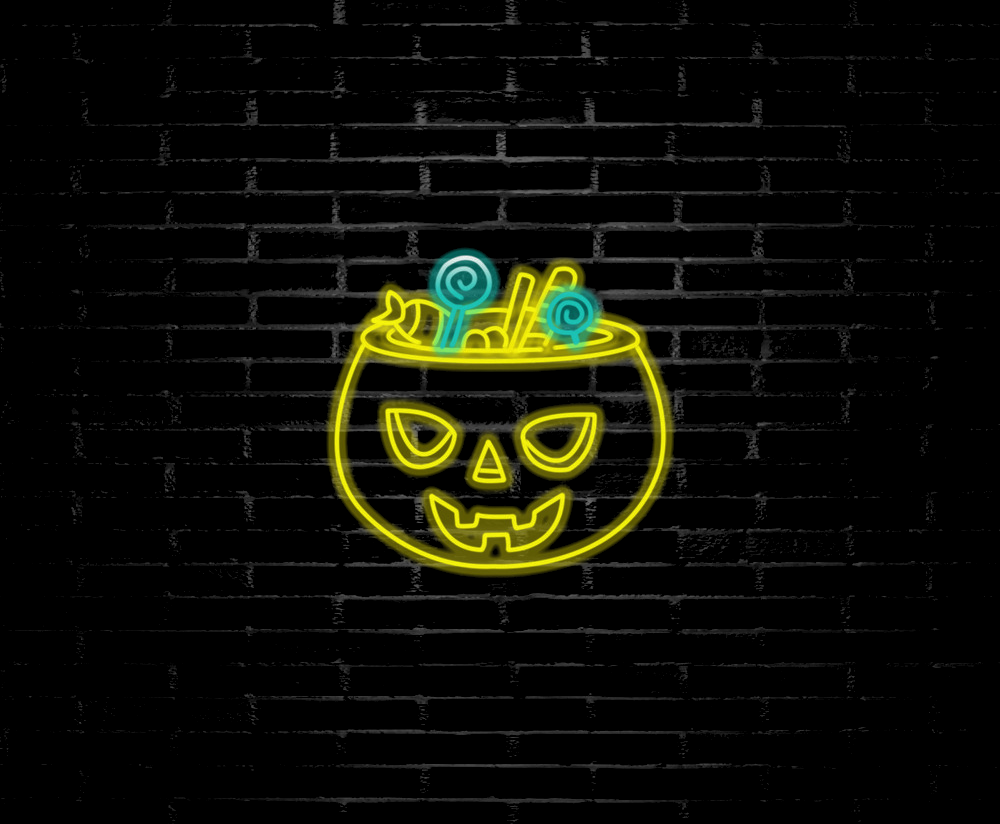 Pumpkin Neon with Candy