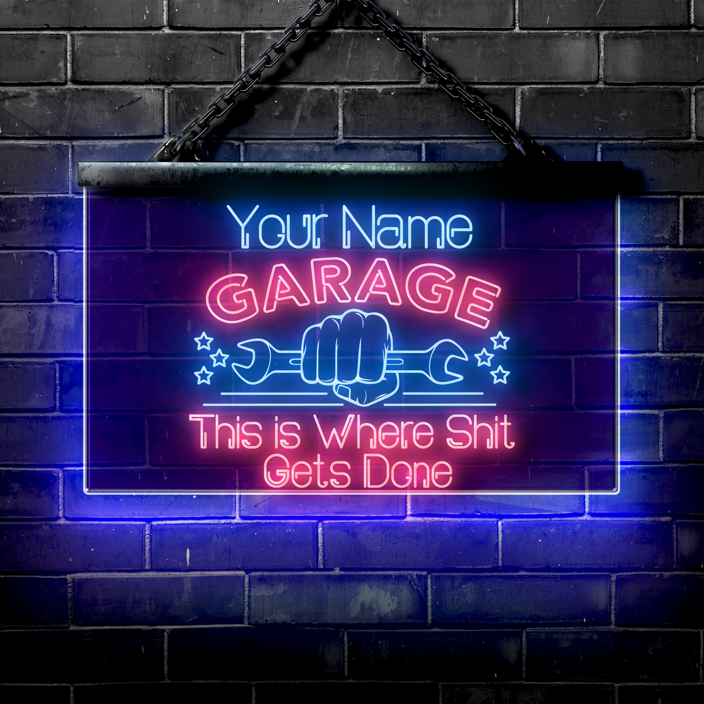 Personalized LED Garage Sign: This is Where Shit Gets Done