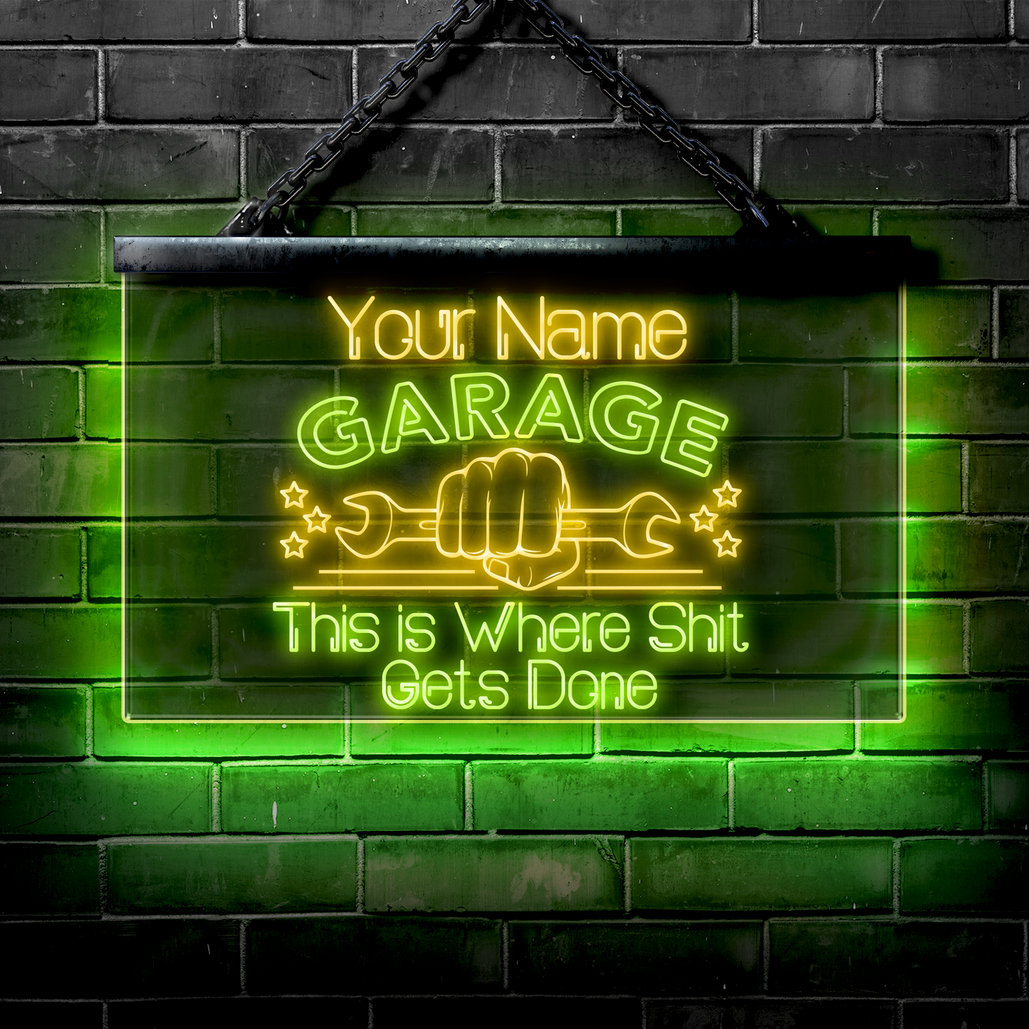 Personalized LED Garage Sign: This is Where Shit Gets Done