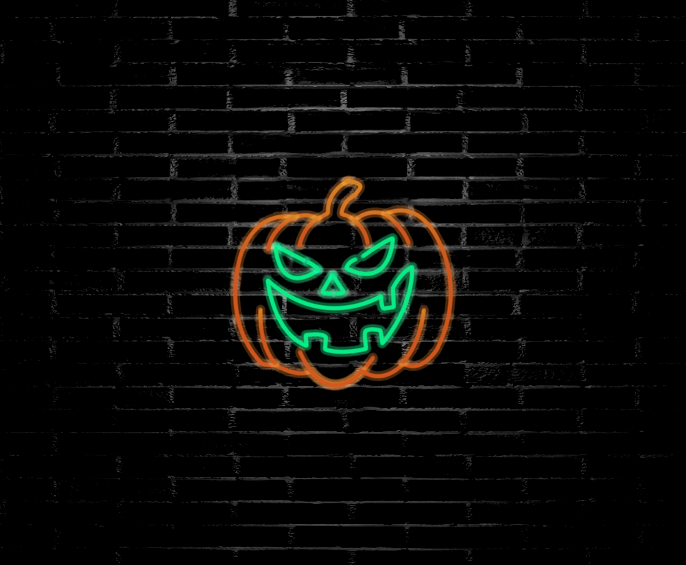Pumpkin Neon Dark Smile
