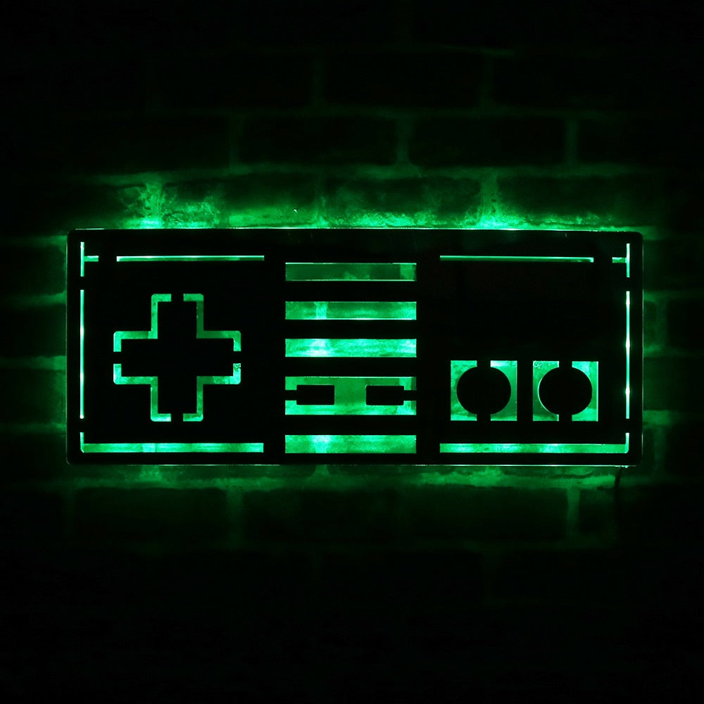 Vintage Gamepad Controller LED Wall Sign