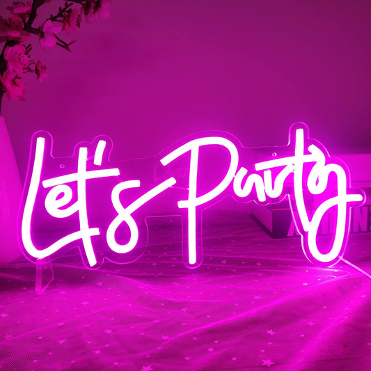 Let's Party Neon Signs Wall Decor for Party