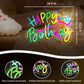 Happy Birthday Neon Sign with Birthday Crown