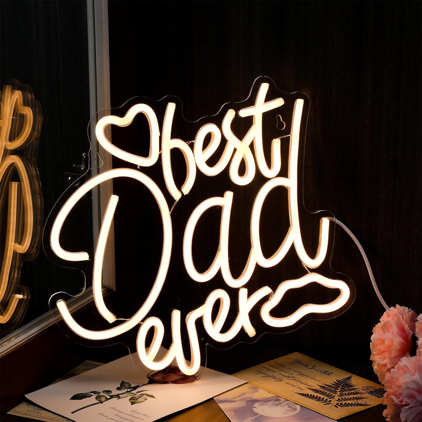 Best Mom Dad Ever Neon Sign Mother's Day Father's Day