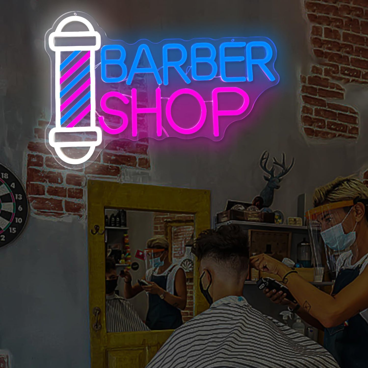 Barber Neon Sign for Barber Shops Hair Salon Decor Barber Sign