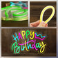 Happy Birthday Neon Sign with Birthday Crown