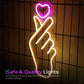 Korean Finger Heart Neon Signs - Heart Thumb South Korean Wall Decor
