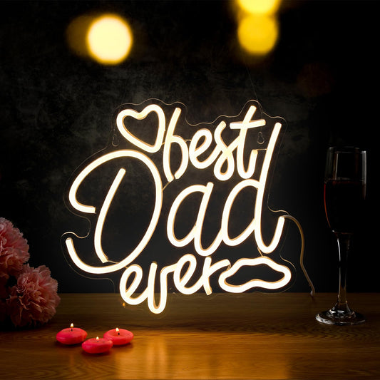 Best Mom Dad Ever Neon Sign Mother's Day Father's Day