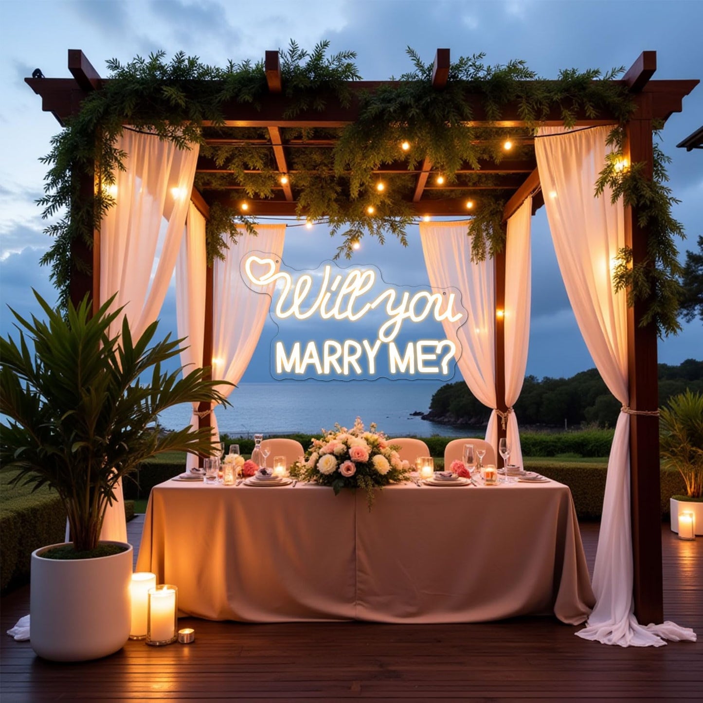 Will You Marry Me Neon Sign Proposal Engagement LED Neon Sign