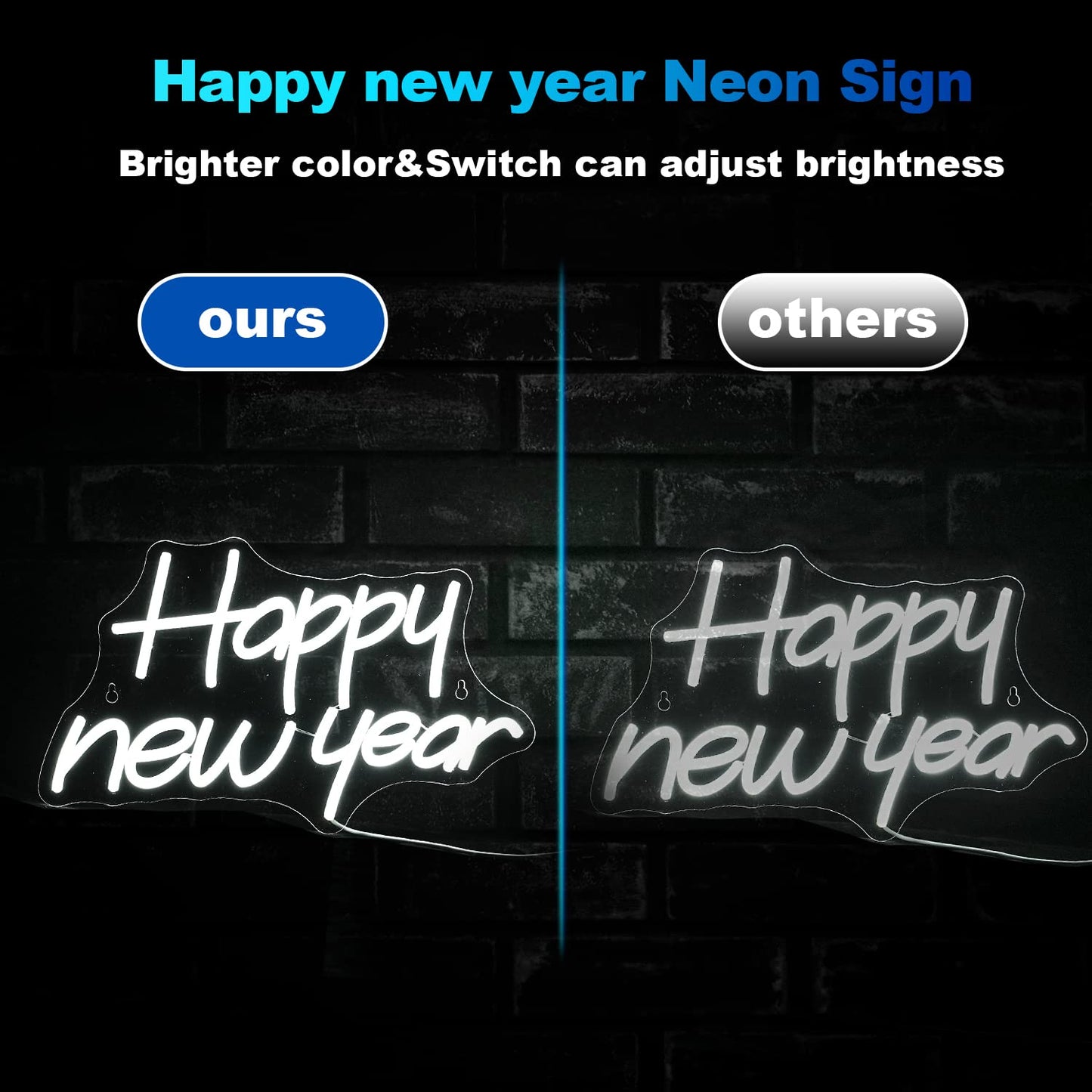Happy New Year Neon Sign New Years Eve Party Decor