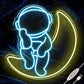 Astronaut and Moon Neon Sign