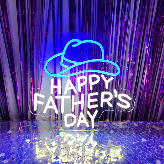 Happy Father's Day Neon Sign Father Dad Gift
