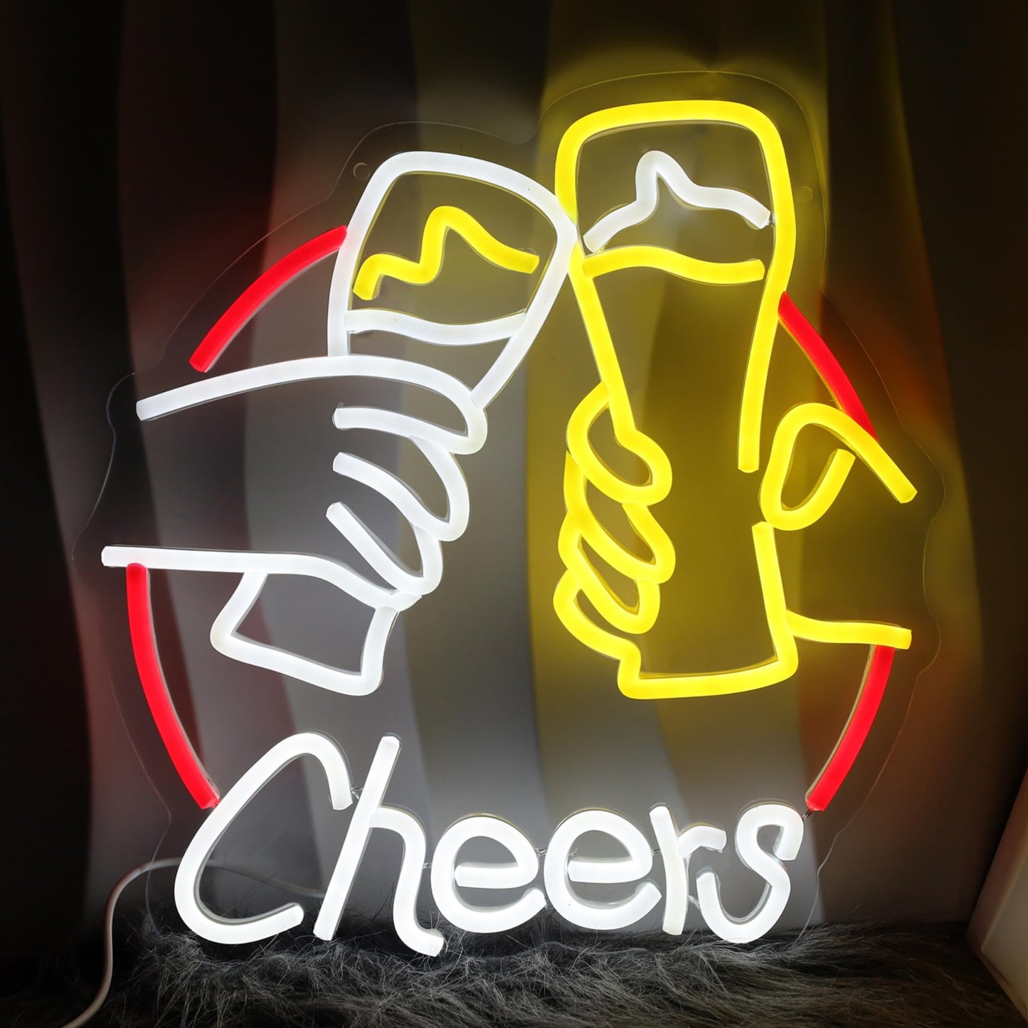 Cheers Neon Sign LED Beer Drinking Bar Neon Wall Sign