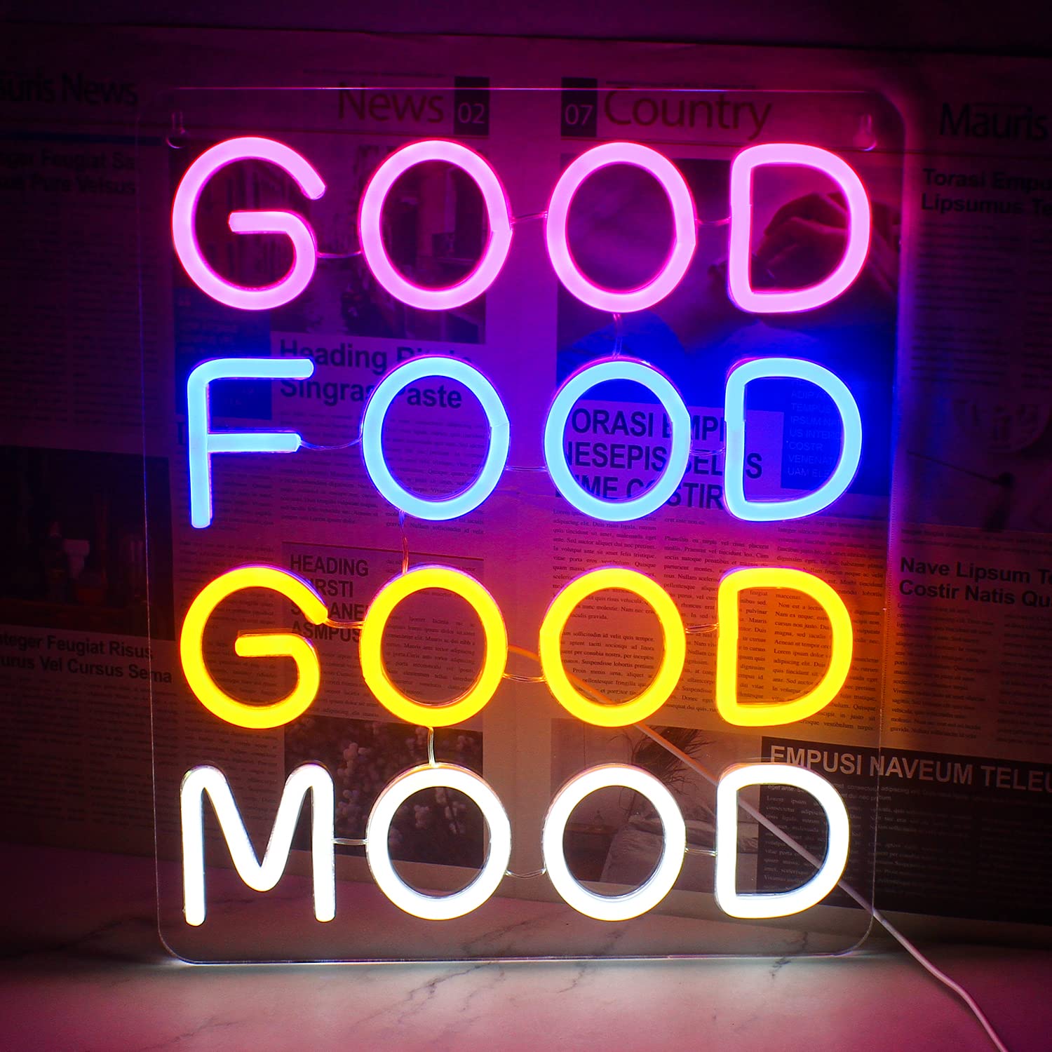 Good Food Good Mood Neon Sign