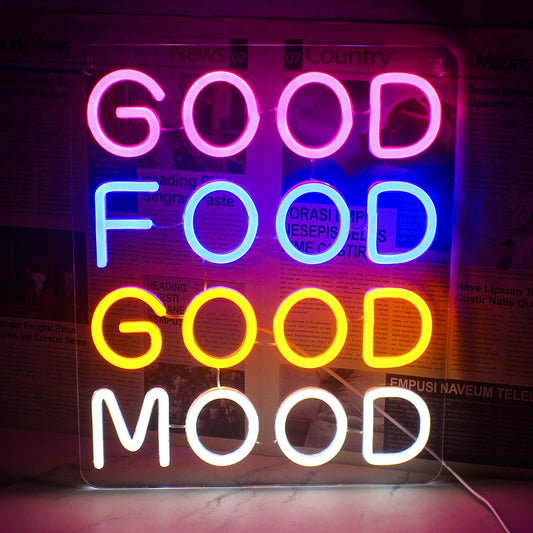 Good Food Good Mood Neon Sign