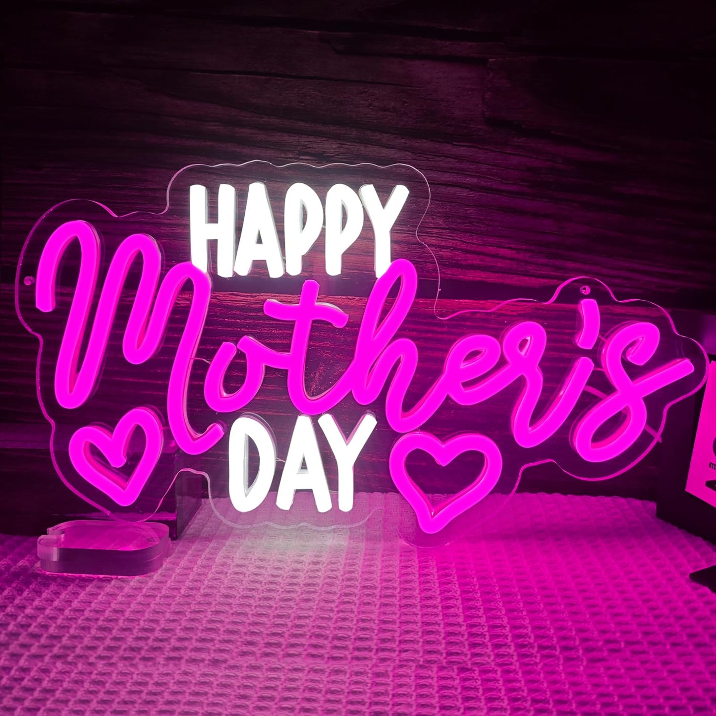 Happy Mother's Day Neon Sign with Hearts