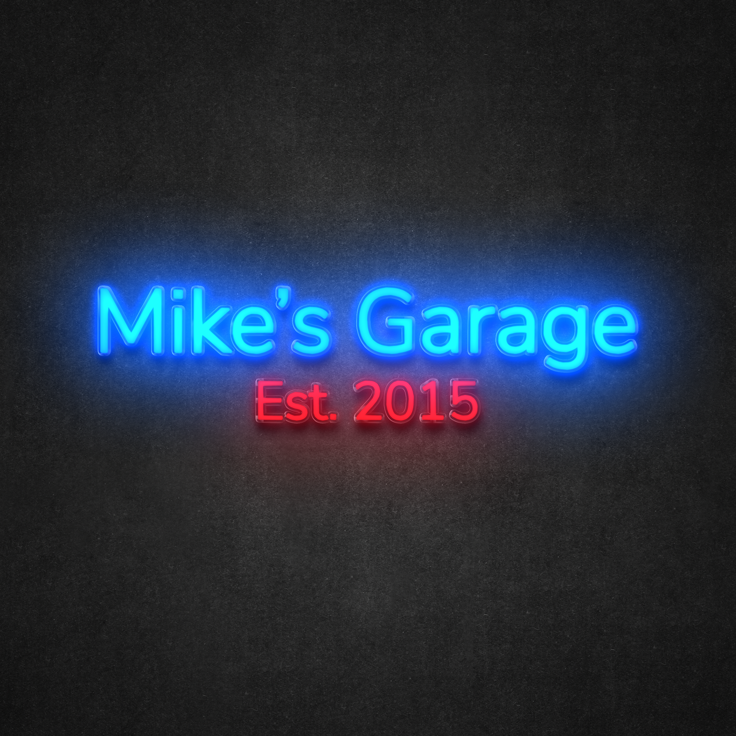 Personalized LED Neon Garage Sign w/ Est. Date