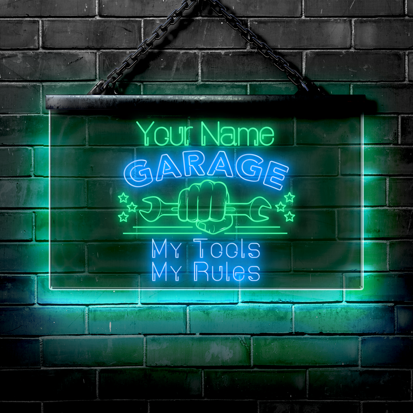 Personalized LED Garage Sign: My Tools My Rules