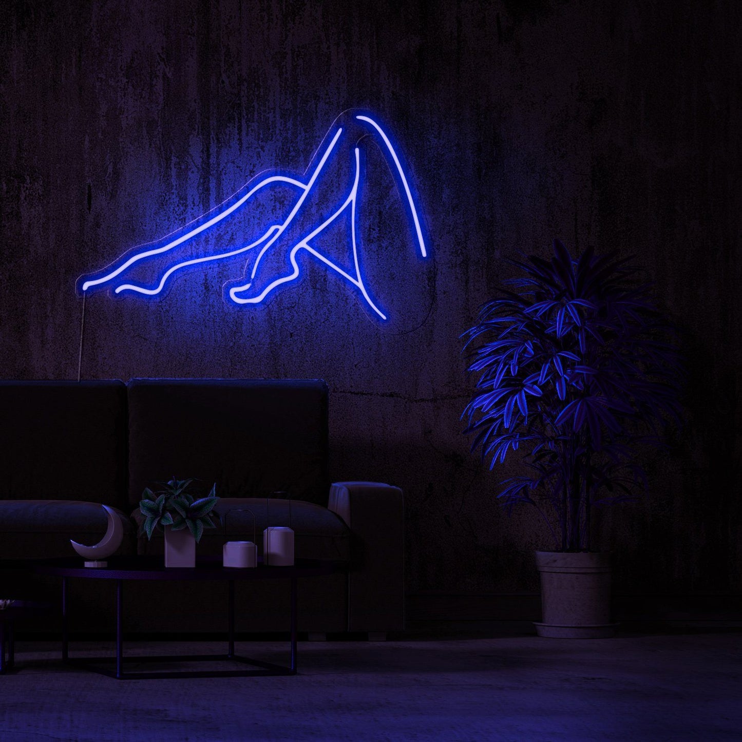 Female Legs Silhouette Neon Sign