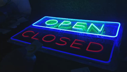 Open and Close Animated Neon Sign