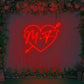 Custom Initials In Heart With Arrow Neon Sign