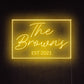 Custom Family Name Est. 2021 Neon Sign