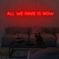 All We Have Is Now Single Line Neon Sign
