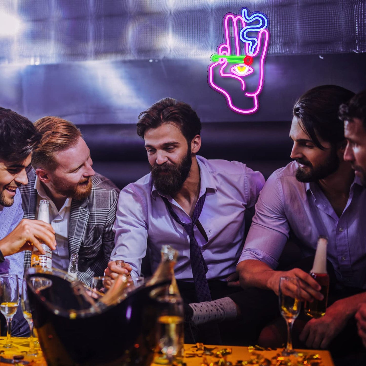 Evil Eye Hamsa Neon Sign Weed Neon Sign