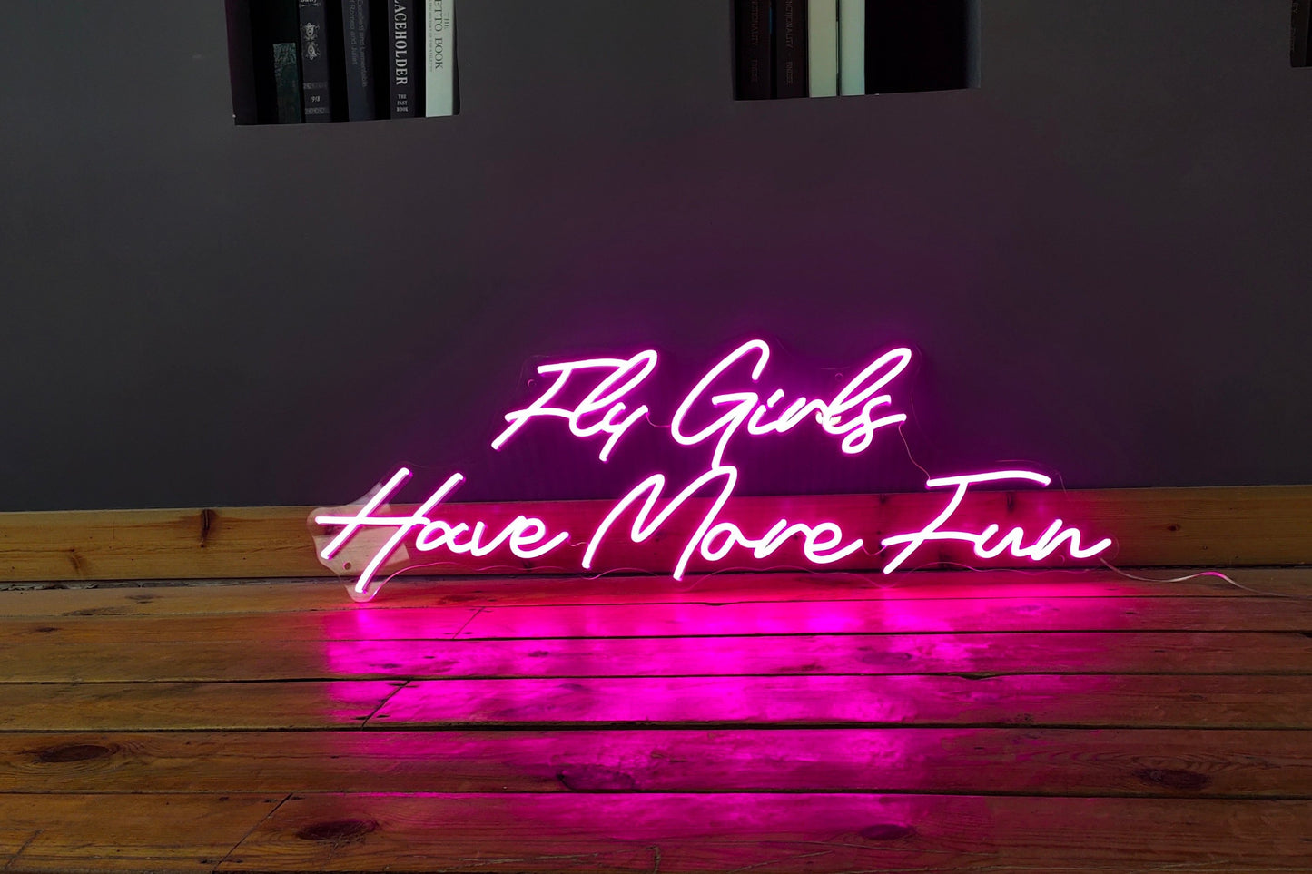 Fly girls have more fun neon sign
