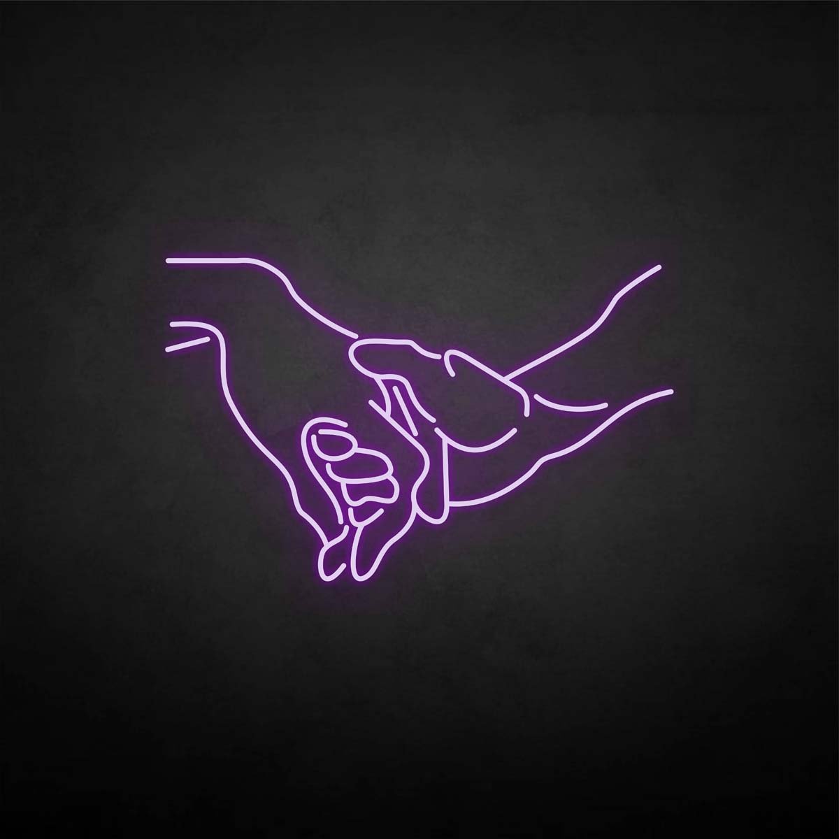 Hand in hand neon sign