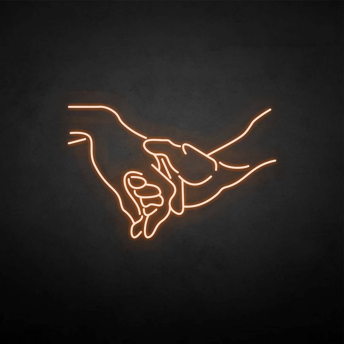Hand in hand neon sign