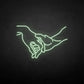 Hand in hand neon sign