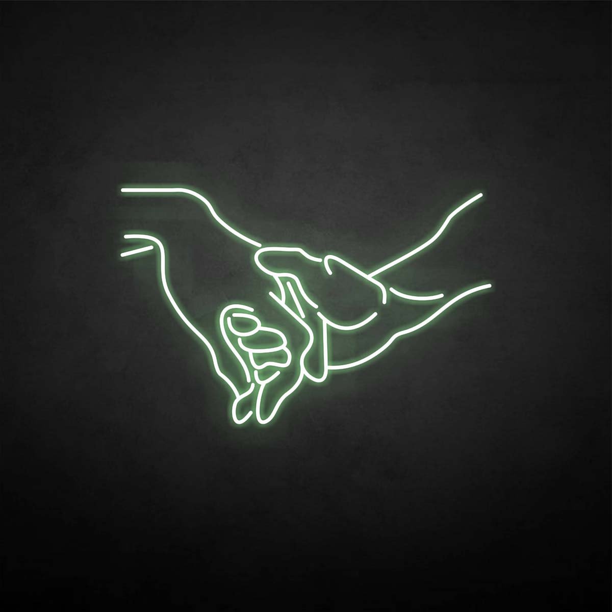 Hand in hand neon sign