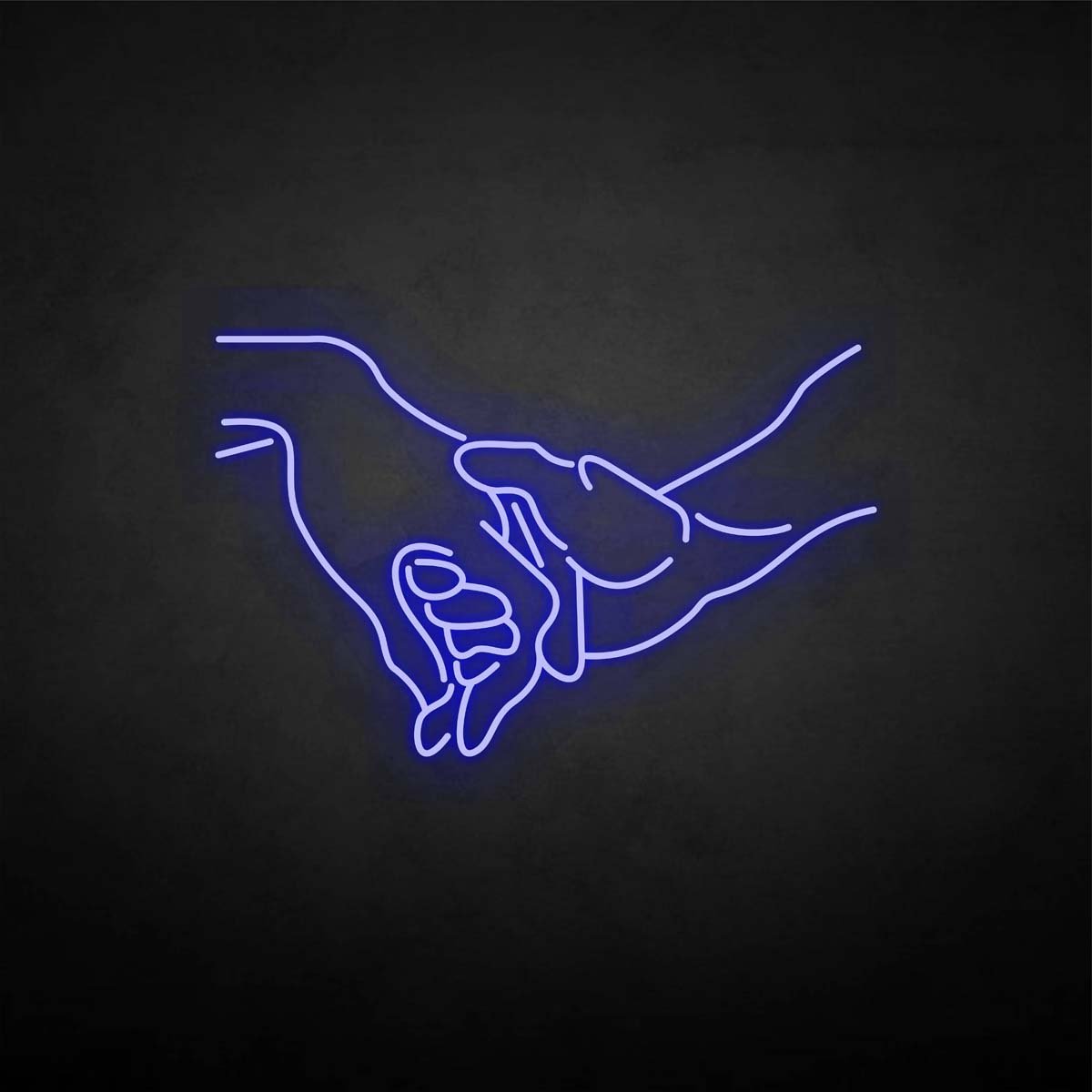 Hand in hand neon sign