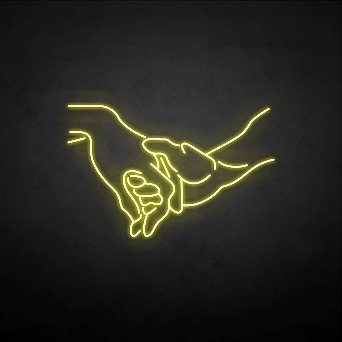 Hand in hand neon sign