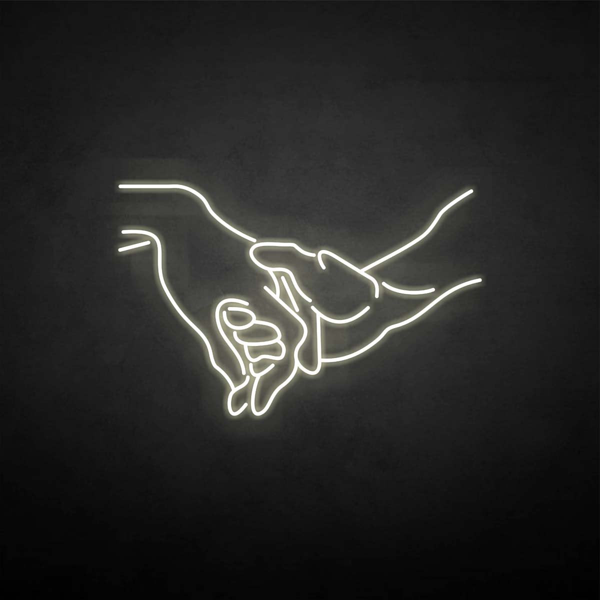Hand in hand neon sign
