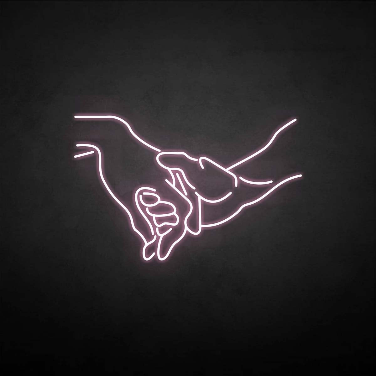 Hand in hand neon sign