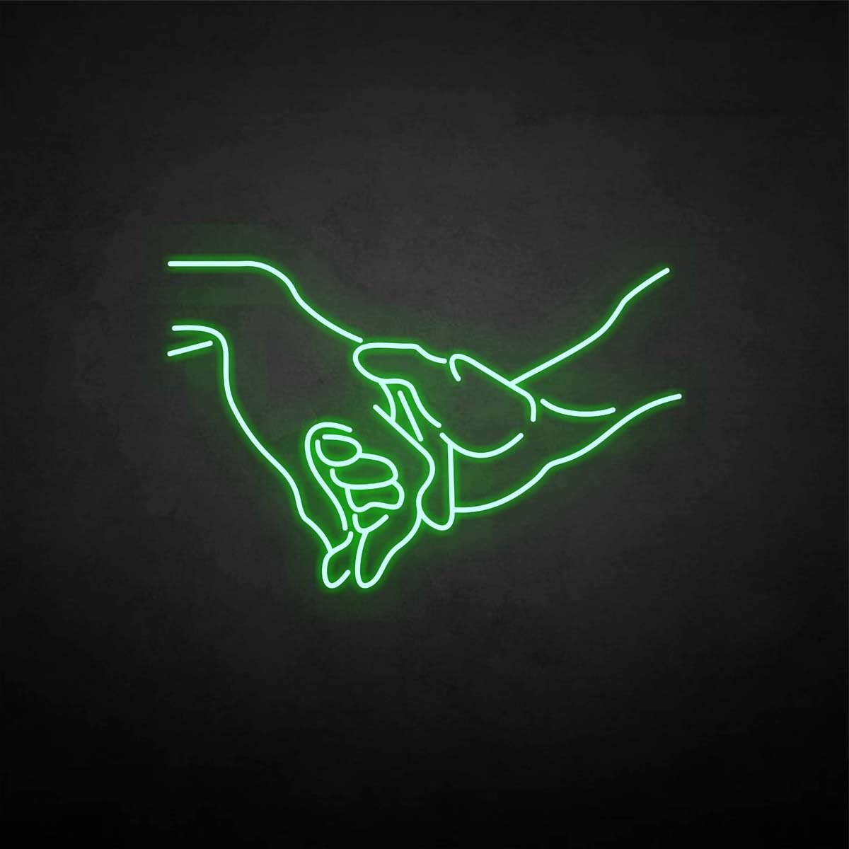 Hand in hand neon sign