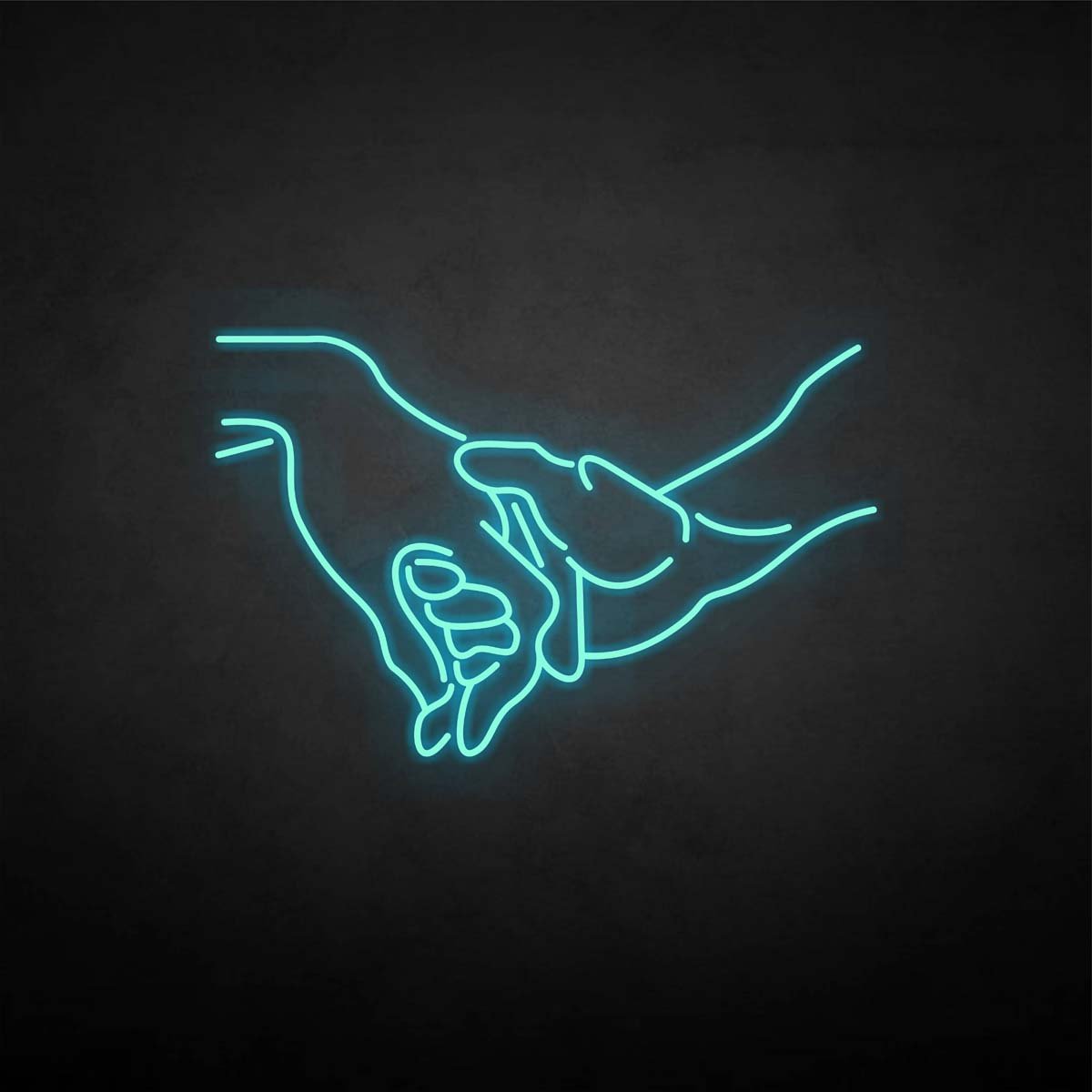 Hand in hand neon sign