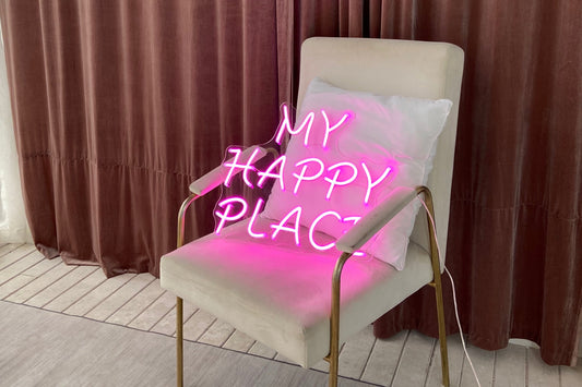 'MY HAPPY PLACE' neon sign 2