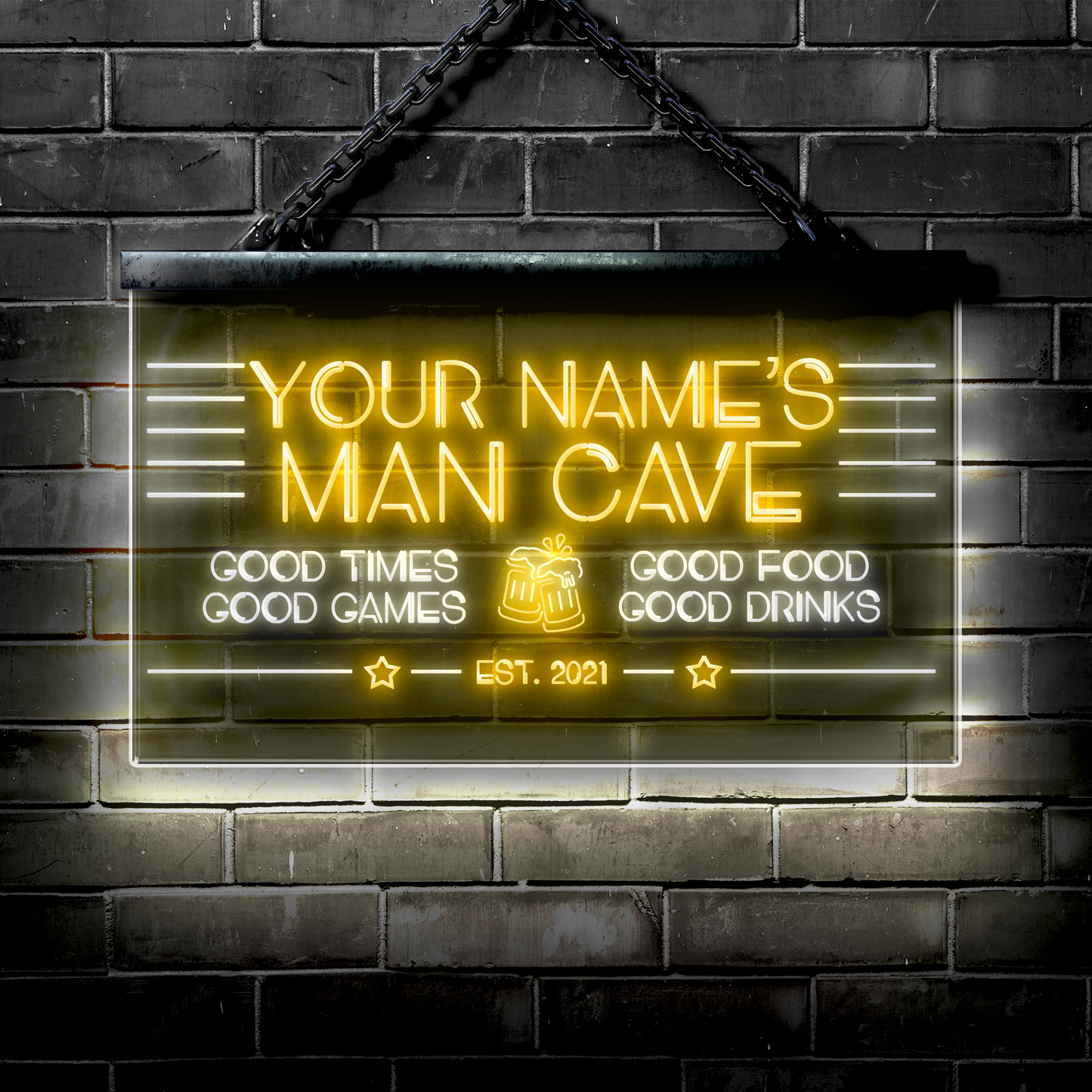 Customized LED Bar Sign: Man Cave Bar Good Times